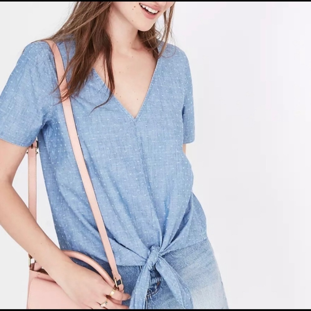 Madewell Chambray Cotton Top XS